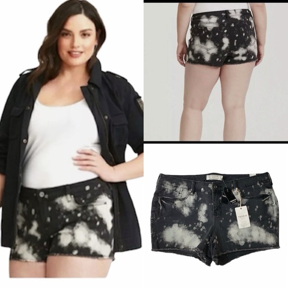 Torrid Denim Short Black Splatter‎ Size 16 - Picture 1 of 10